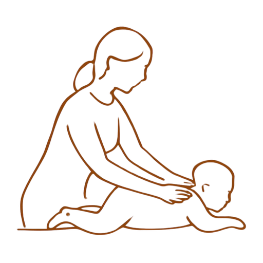 Illustration au trait doré — Massage Bien Naître